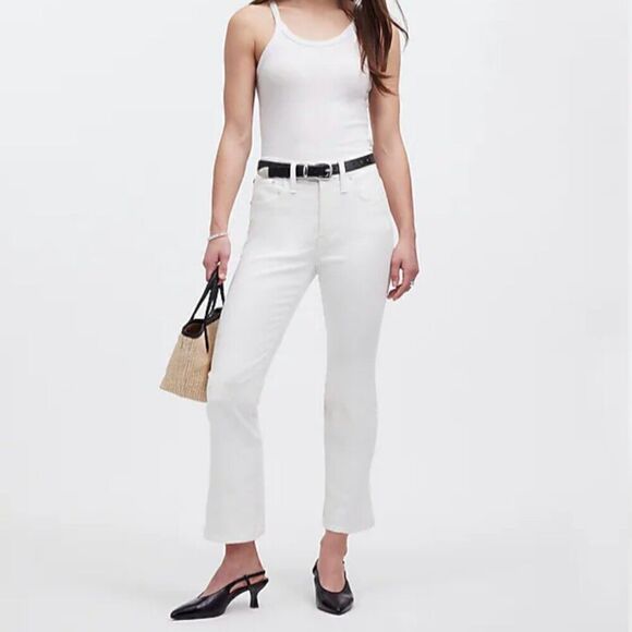 Madewell Mid-rise kick out white jeans NWT - Picture 1 of 13